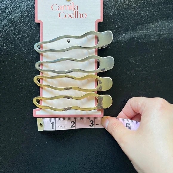 Camila Coelho Elegant Gold and Silver Metal Large Hair Clips Set of 4 NWOT - Picture 8 of 8